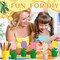 36 Pcs Spring Activity Crafts Set Include 24 3D Wooden Flower Cutouts with 12 Colored Markers Unfinished Tulip Slices Wood Flower to Paint for Mother's Day DIY Spring Tiered Tray Decor Table Centerpiece
